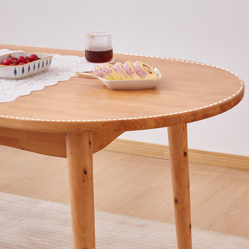 Home Oval Cypress Solid Wood Table
