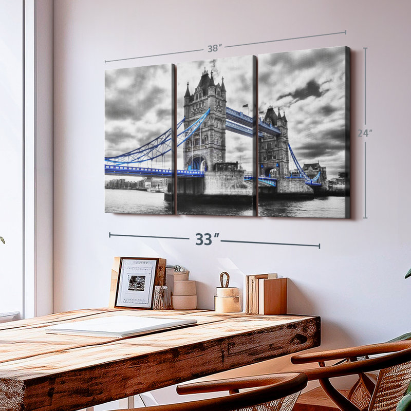 «London Tower Bridge Pop», 3 pièces, H 24 po x l 38 po