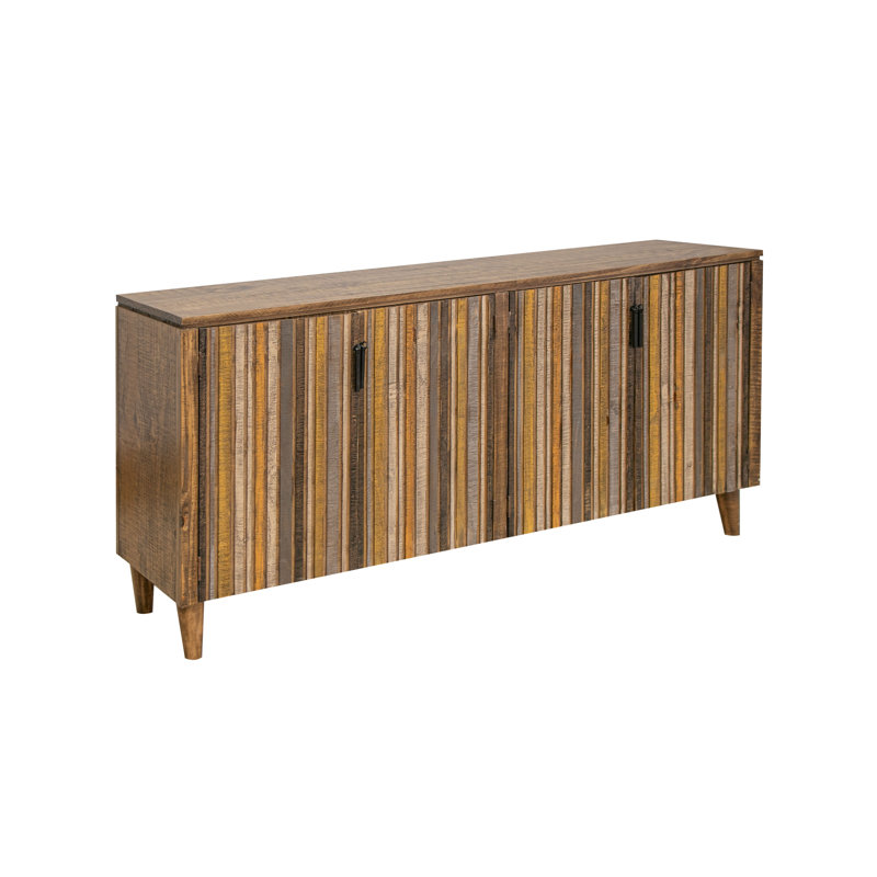 Tiza 68.5'' Solid Wood Sideboard, Brown/Beige/Yellow