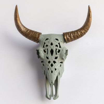 Faux Taxidermy Tribal Cow Skull Wall Décor