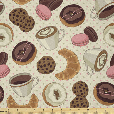 Dashell Patisserie Coated Donut Cookie Latte Croissant Multi-Purpose Fabric