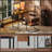 Reversible L Shaped Desk with Storage, Power Outlets, and LED Light for Modern Workspaces, Rustic Brown
