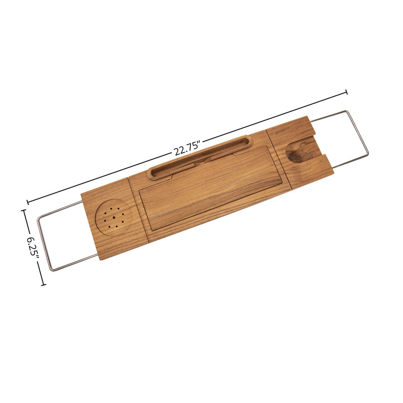 Solid Teak Bathtub Caddy