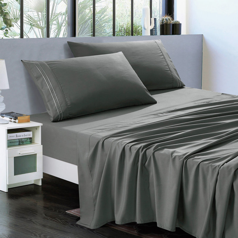 Ensemble de draps en microfibre Luxe Luxe - Literie lisse à poches profondes pour les chambres à coucher surélevées ， Grand