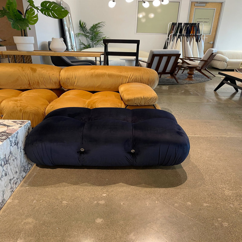 Bubble Sofa Ottoman, Velvet - Midnight Blue