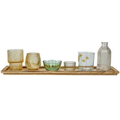 Ensemble de porte-votives de table en verre 7 pièces