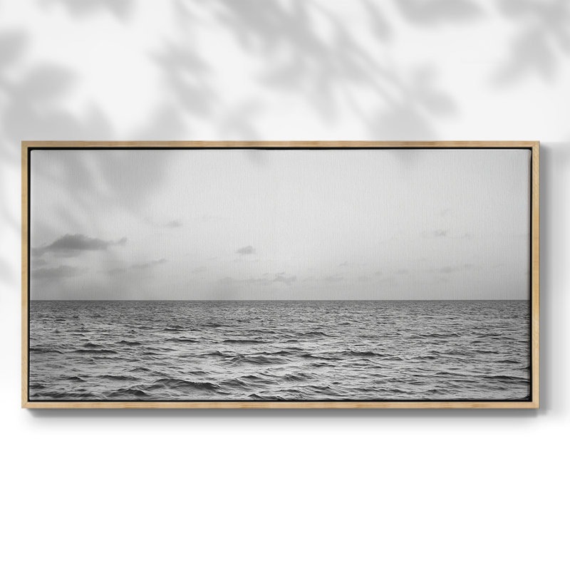 D'un bord à l'autre, toile tendue avec châssis, prête à être accrochée, H 21 po x l 41 po, Naturel
