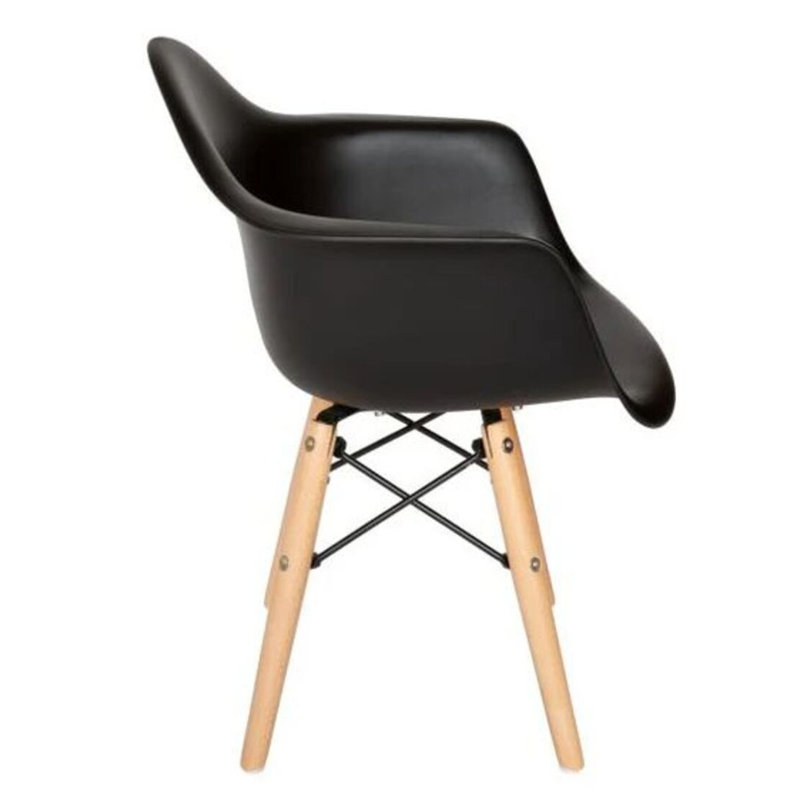 Chaise pour enfants en plastique Benson, Noir