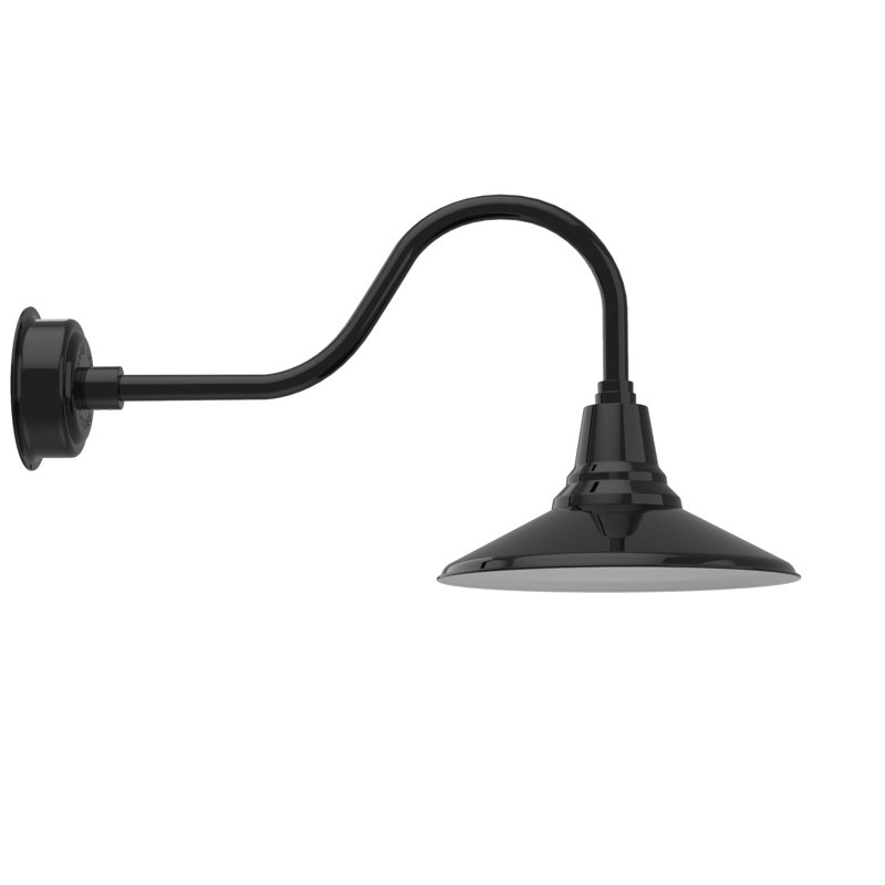 Luminaire de grange d’extérieur Albali, Noir, H 16,37 po x l 14 po x P 30,75 po