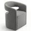 Chaise rembourrée avec roulettes cachées-1252908512
