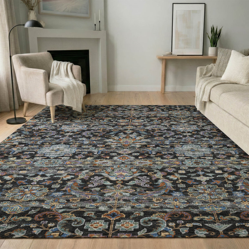 Tapis lavable à la machine de qualité supérieure Mayfield AMF2485, Noir, 9 pi x 12 pi