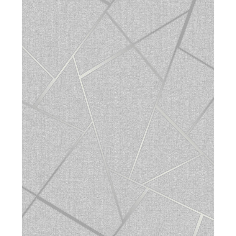 Everly 33' L x 20.5" W Wallpaper Roll, Silver