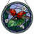 7.8"H Ladybug Flower Stained Glass Window Panel-477379524