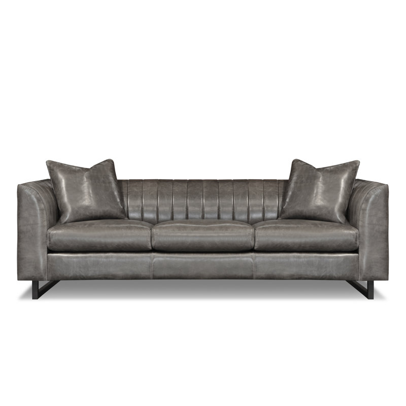 Remy Leather Sofa, Wolf (Cartier), Satin Dark Bronze
