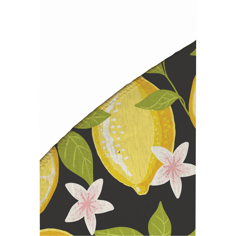 Tapis d'extérieur Lemons, Rond 5 pi