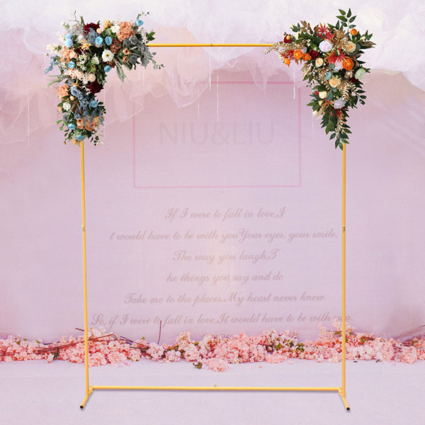 Gold Wedding Sign Stand Reception Welcome Poster Rack Photos Display Shelf  4.9FT