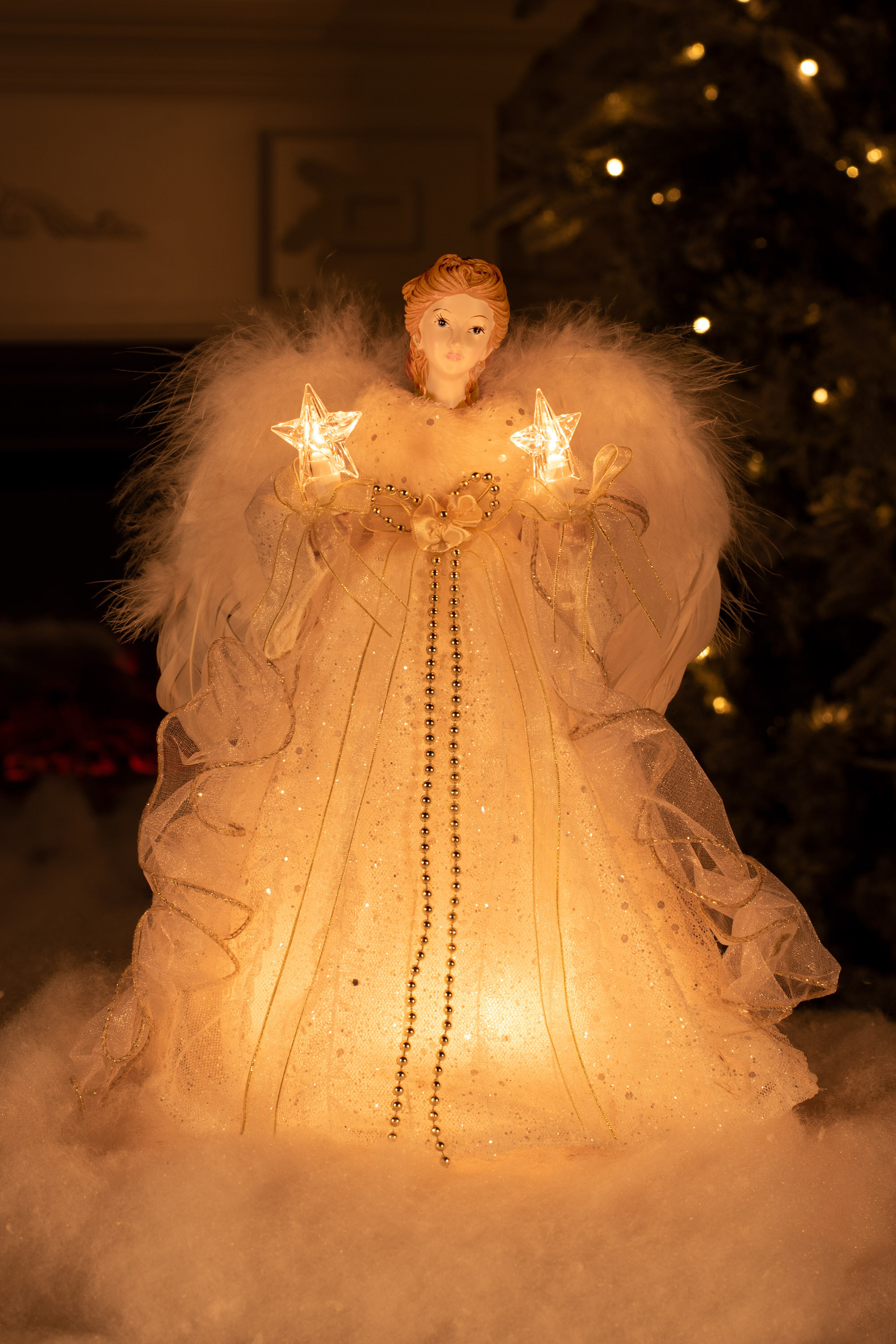 Fabric Tree Topper - Lighted