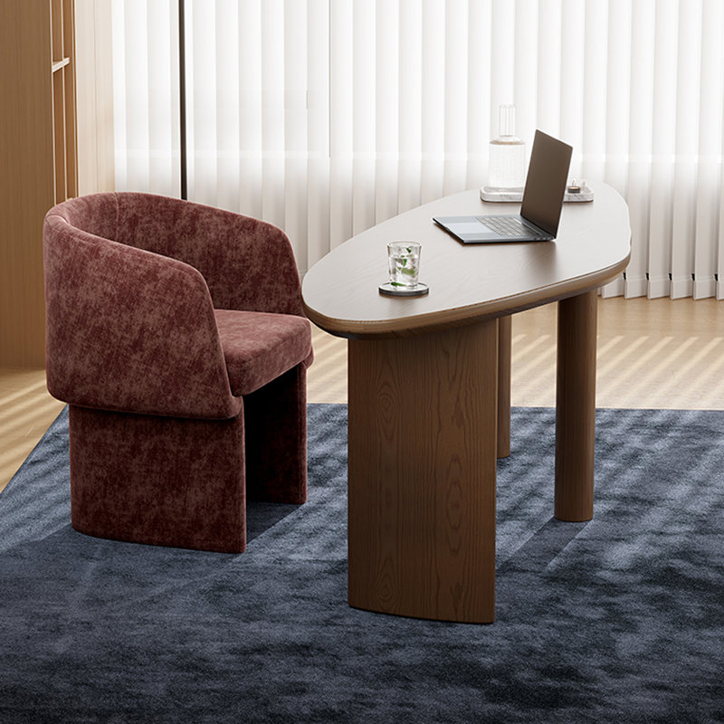 Brown Free Form Solid Wood desk, 29.53" H x 70.87" W x 29.53" D