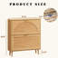 Armoire à chaussures moderne 16 paires avec 2 tiroirs rabattables et tablettes réglables, rangement pour chaussures étroit en bois avec façade arquée cannelée pour le vestibule-240156814