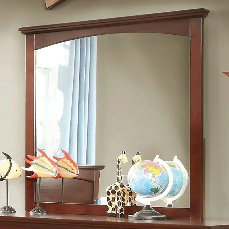 Miroir biseauté pour commode Leeban, Merisier