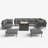 Ebern Designs 11 Pieces Aluminum Patio Furniture Set, Modern Modular Sectional Sofa with Fire Pit Table and Upgrade Thickness Cushion-953677419