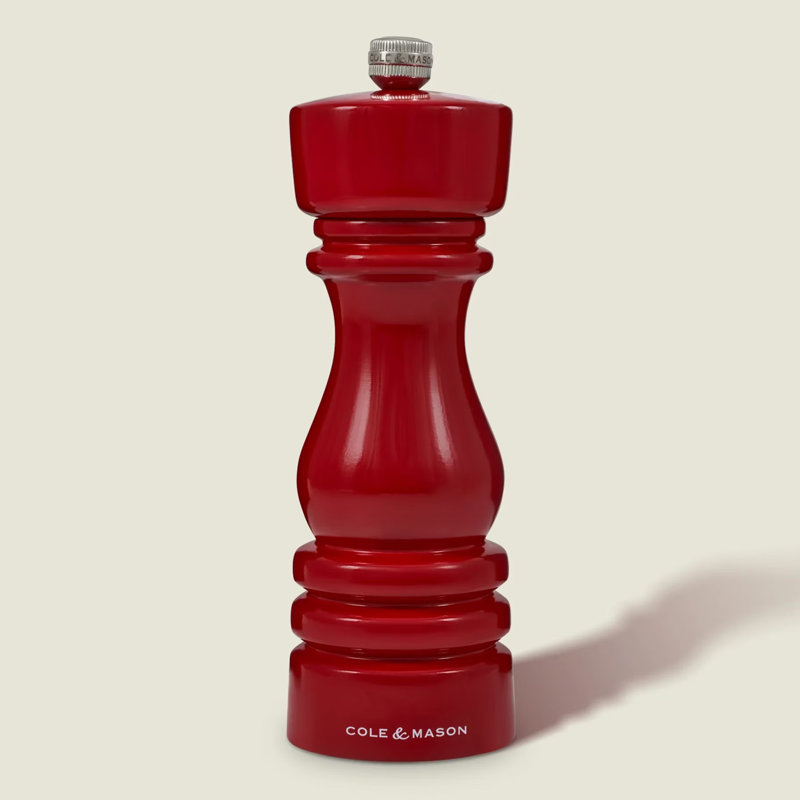 Beach Wood Pepper Mill, Red, 18" H x 6" W x 6" D
