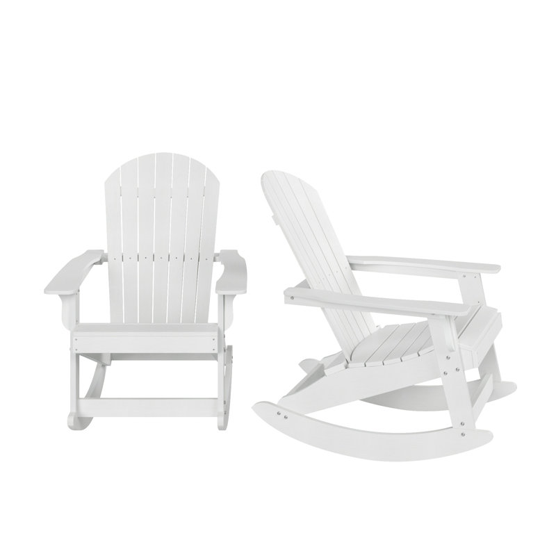 Arrlo Outdoor Adirondack HIPS Rocking Chair, White