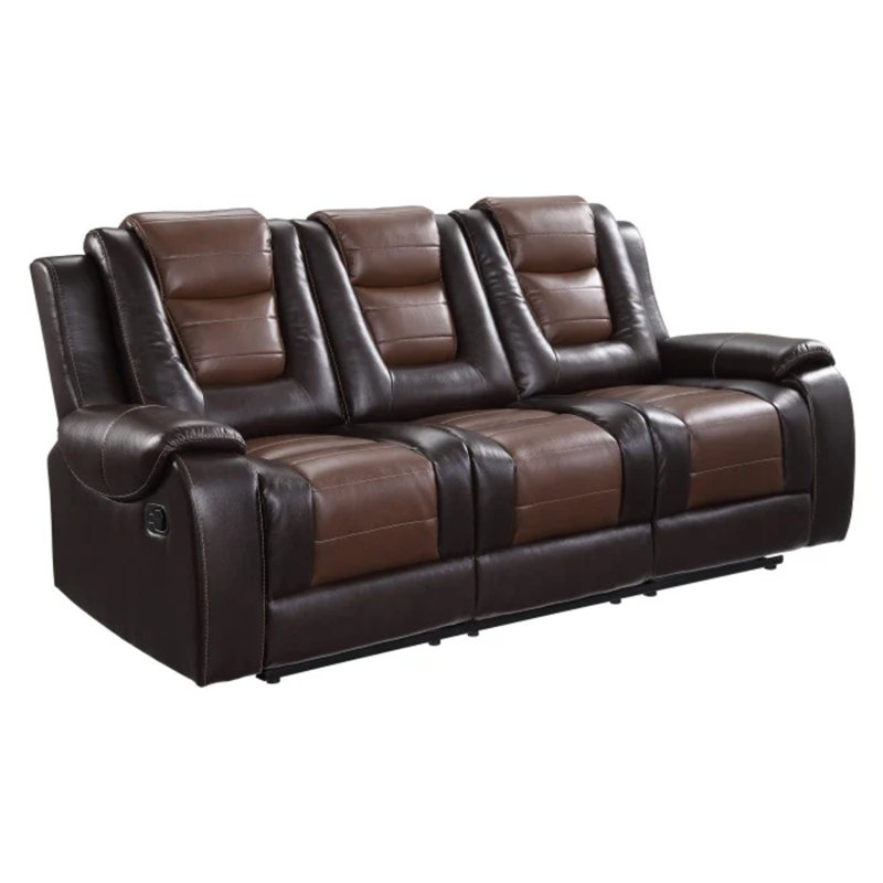 Briscoe Reclining Sofa With Drop Down Table, Brown