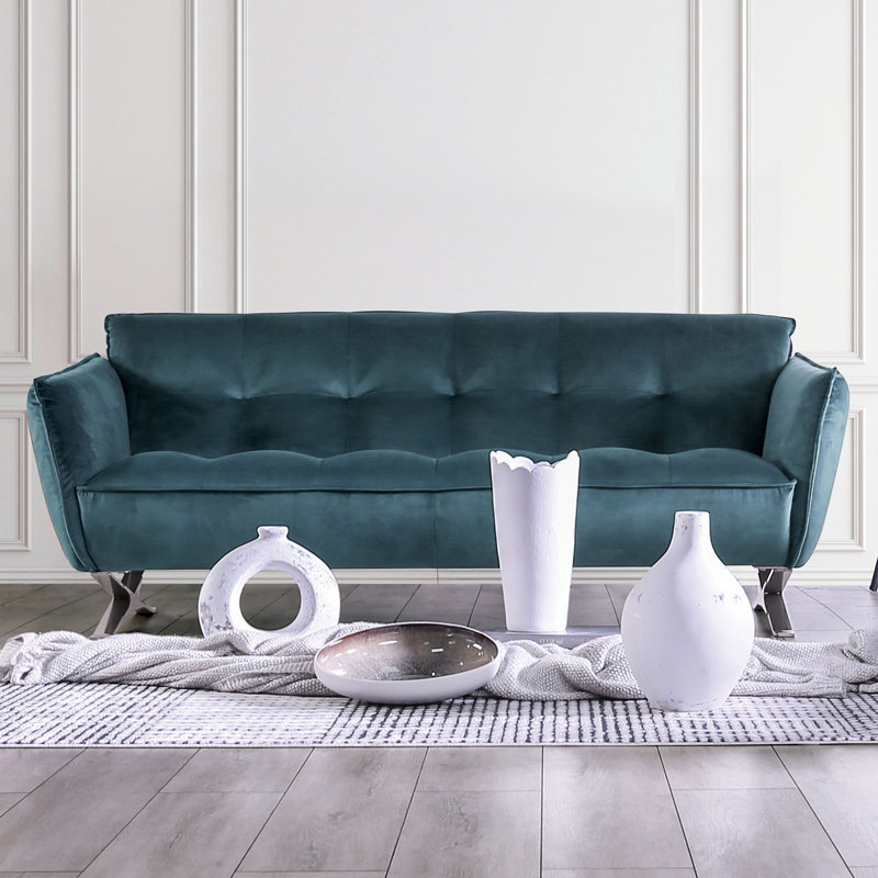 80" W Contemporary Sofa, Teal