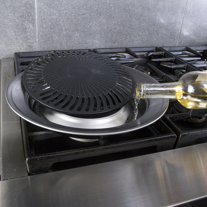 Stainless Steel Smokeless Indoor Grill Pan with Nonstick Coating