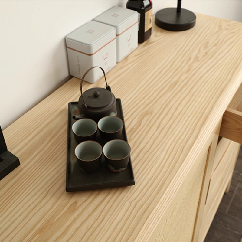 Buffet décoratif minimaliste de style japonais Fujimon, H 35,43 po x l 39,37 po x P 15,75 po