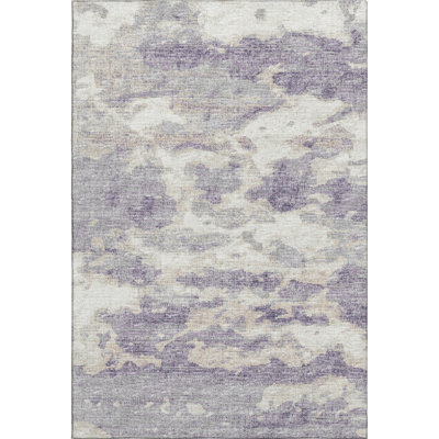 Premium Machine Washable Freixa AMF71 Purple Rug