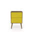 Table de chevet en brun rustique et jaune