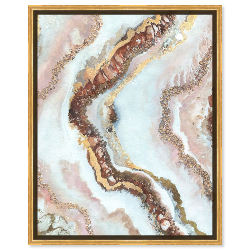 Geodes "Blush Geode" par Art Remedy sur, Encadrement doré, H 46 po x l 37 po