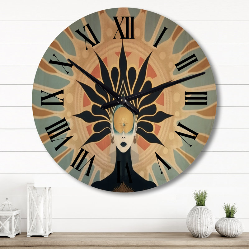 Horloge murale en bois massif Matthei, Grand