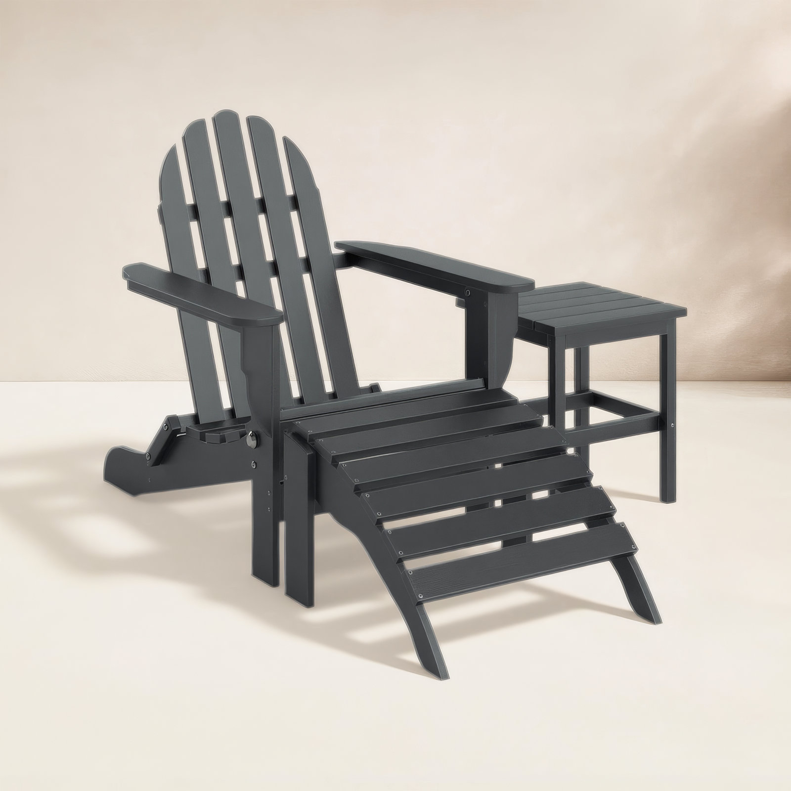 Leighton Outdoor Adirondack Chair, Black