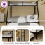 Lit superposé au-dessus de grand lit en métal noir avec lit gigogne simple, peu encombrant, réduit le bruit, 2 échelles latérales, rangement sous le lit, aucun sommier nécessaire-959561798