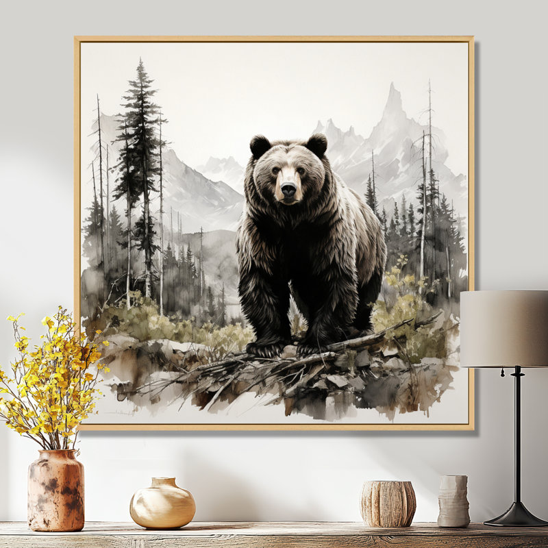«Bear Wild Majesty II», reproduction d'art sur toile, Doré, H 24 po x l 24 po, Picture Framed