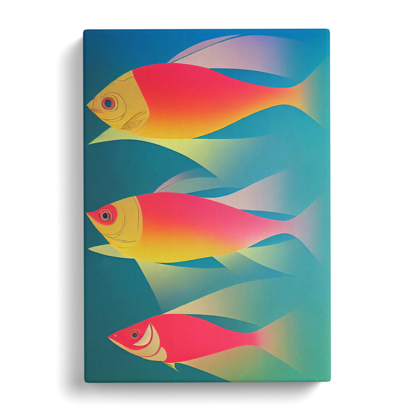 Amado Fish Cubism - Wrapped Canvas, 50cm H x 35cm W x 3cm D