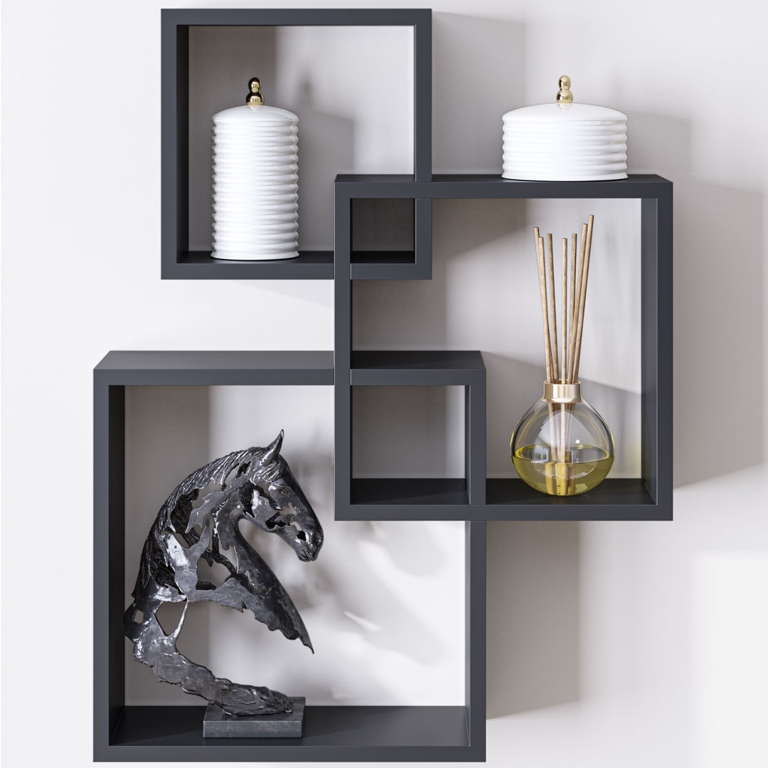 Extense Interlocking 3 Piece Square Floating Wall Shelf Ballucci