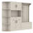 Multifunctional Left-Right Combination Hall Cabinet (Can Be Used Separately) With Storage And 4 Hooks, Storage Cabinet/ Hall Tree 2 In 1 For Living Room, Kitchen And Hallway-1923529004