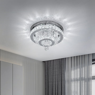 2-Light Round 30cm Elegant Crystal Ceiling Light