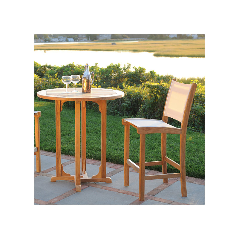 Essex Outdoor Round Teak Bar Table