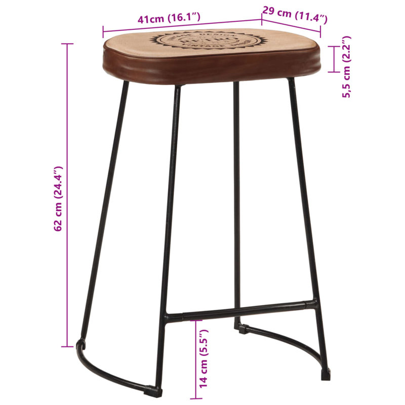 Anacani Upholstered Counter Stool with Metal Frame
