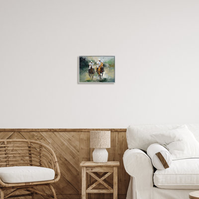 " Polo Players On Horses " by Ziwei Li Painting Print