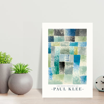 First House in a Settlement 1926 Abstract Modern Contemporary Architecture City Wall Art Print by Paul Klee - 1 Piece Wrapped Canvas Wall Art