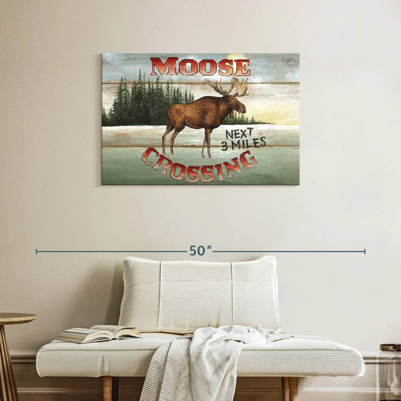 Plaque murale «Moose Crossing I», H 24 po x l 36 po