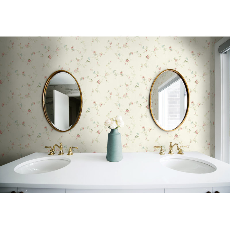 Papier peint non collé Seabrook Designs, Rose / bleu