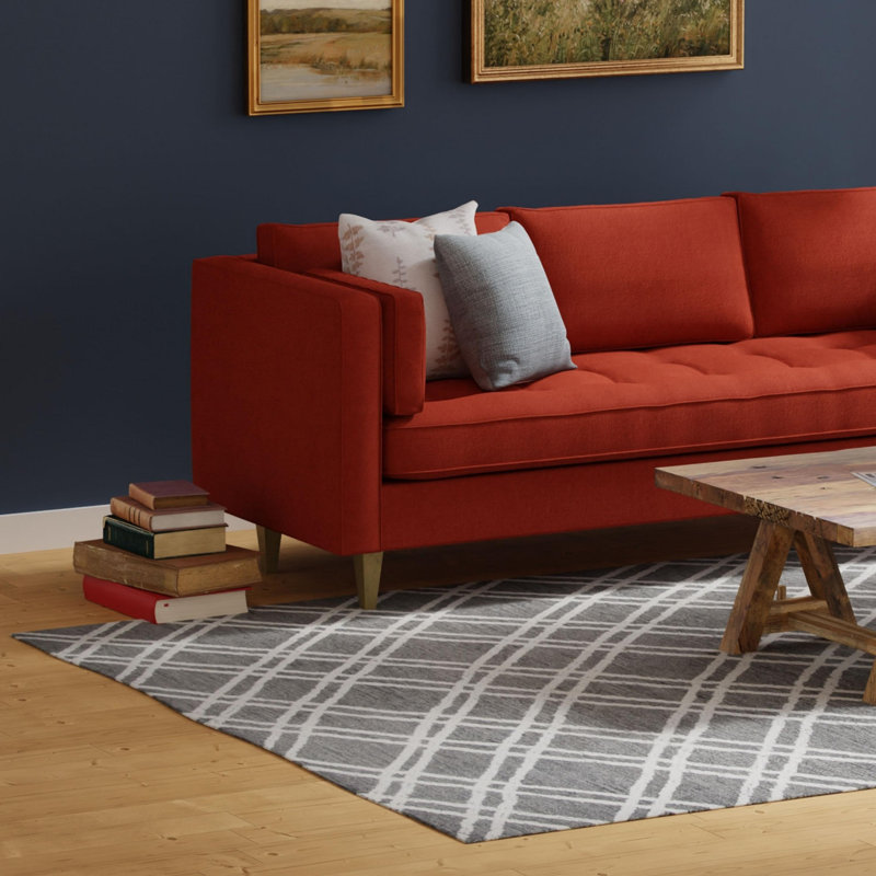 Tapis 100% laine touffeté à la main, Rectangle 5 pi x 7 pi 6 po