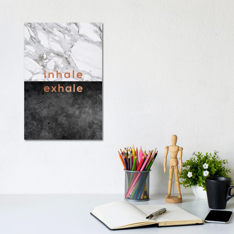 Inhale Exhale Copper by Orara Studio - Wrapped Canvas Print, 20.32 cm H x 30.48 cm W
